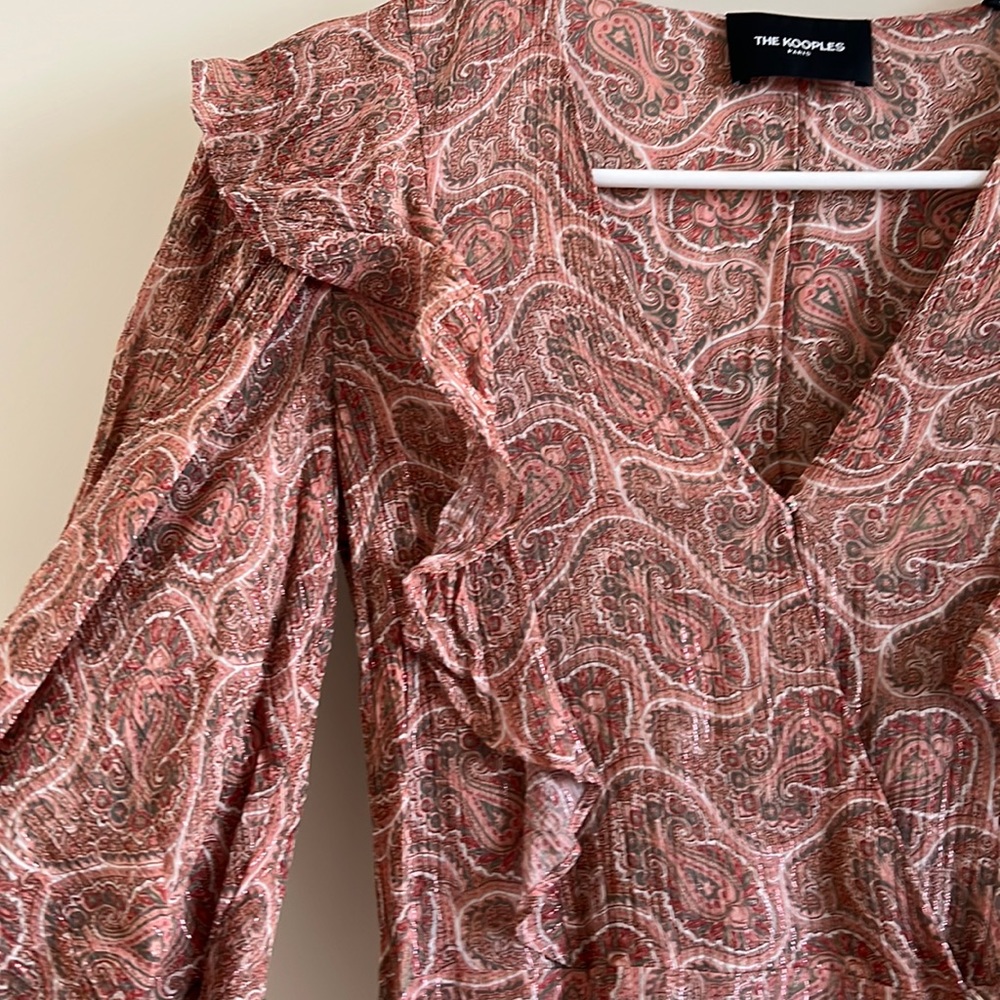 The Kooples pink wrap mini dress in paisley prints